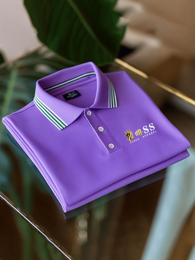 Camisa polo ejecutivo casual estampado de manga corta para hombre