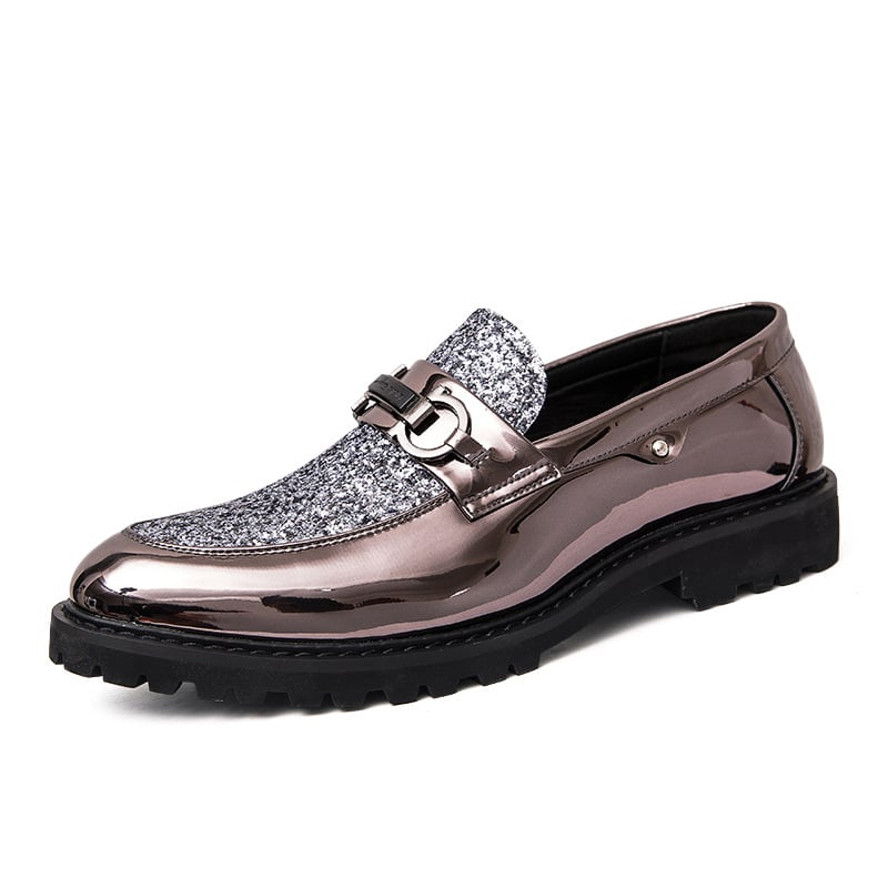 Zapatos British de moda Matching Sequin ejecutivo Dress cuero