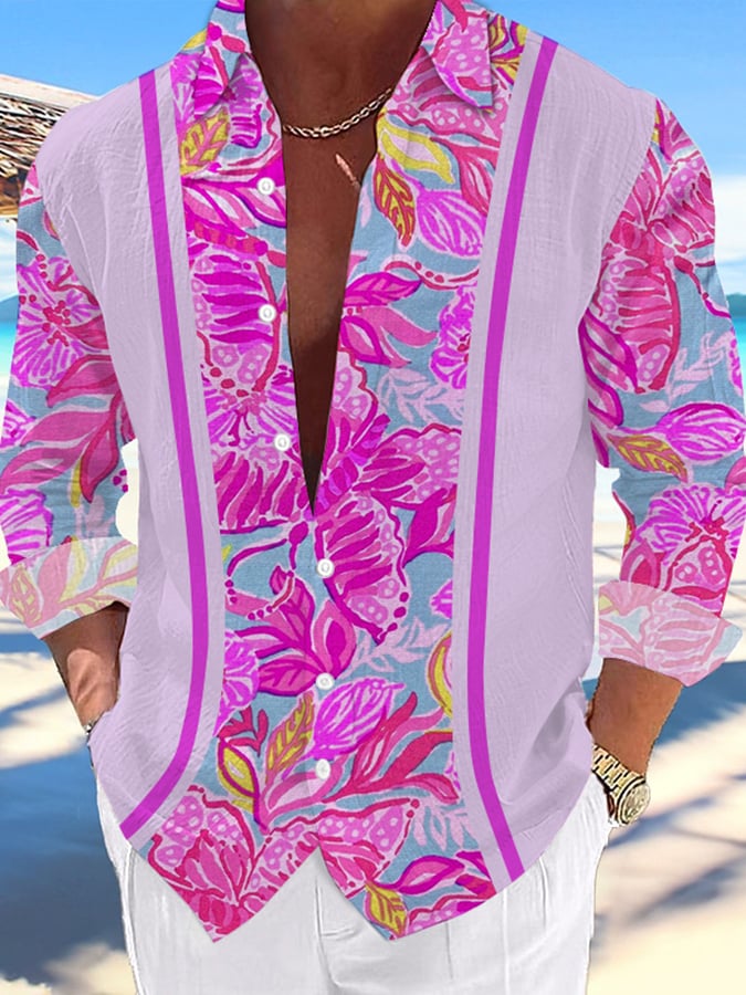 Camisa Hawaii estampado de moda Vacation And casual para hombre