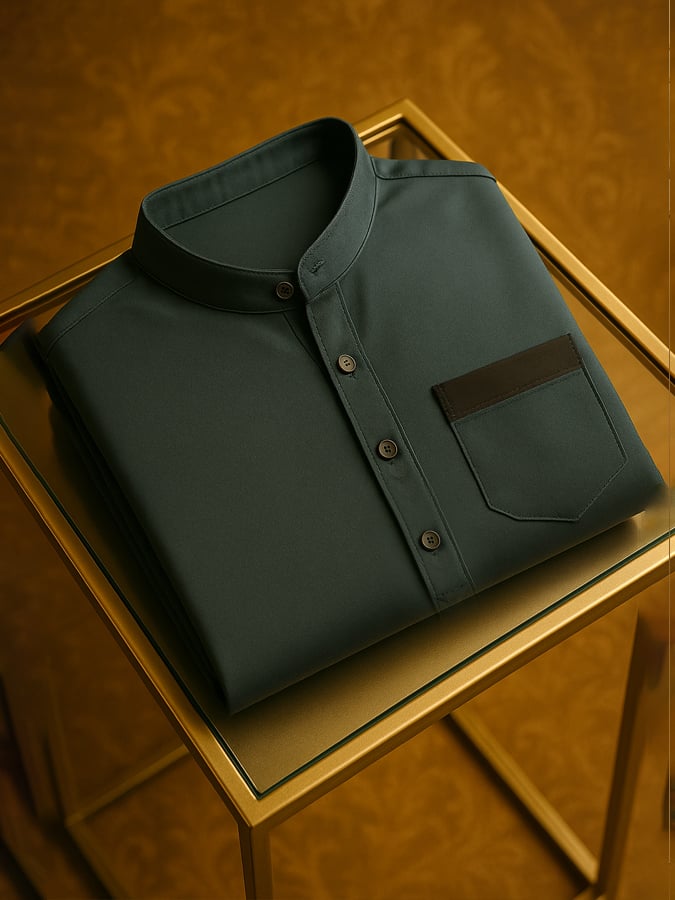 Camisa Color Matching High-End Light de lujo ejecutivo casual de manga corta para hombre