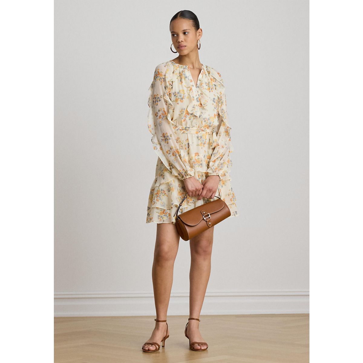 Petite Floral Ruffle-Trim Tiered Dress - 5