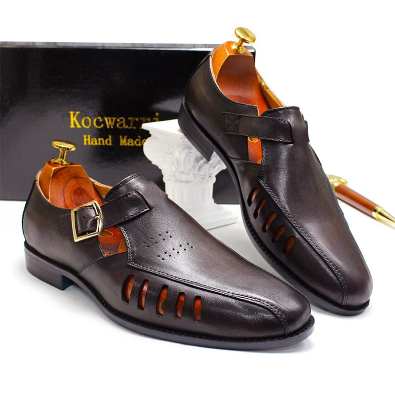 Zapatos Summer Personality Hollow Large Size casual cuero para hombre