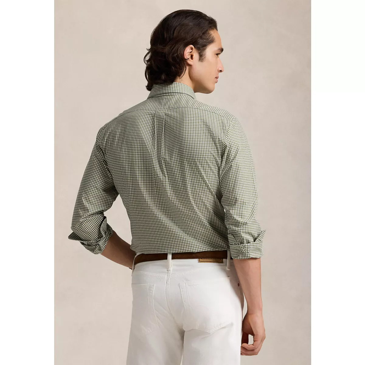 Classic Fit Gingham Stretch Poplin Shirt - 2