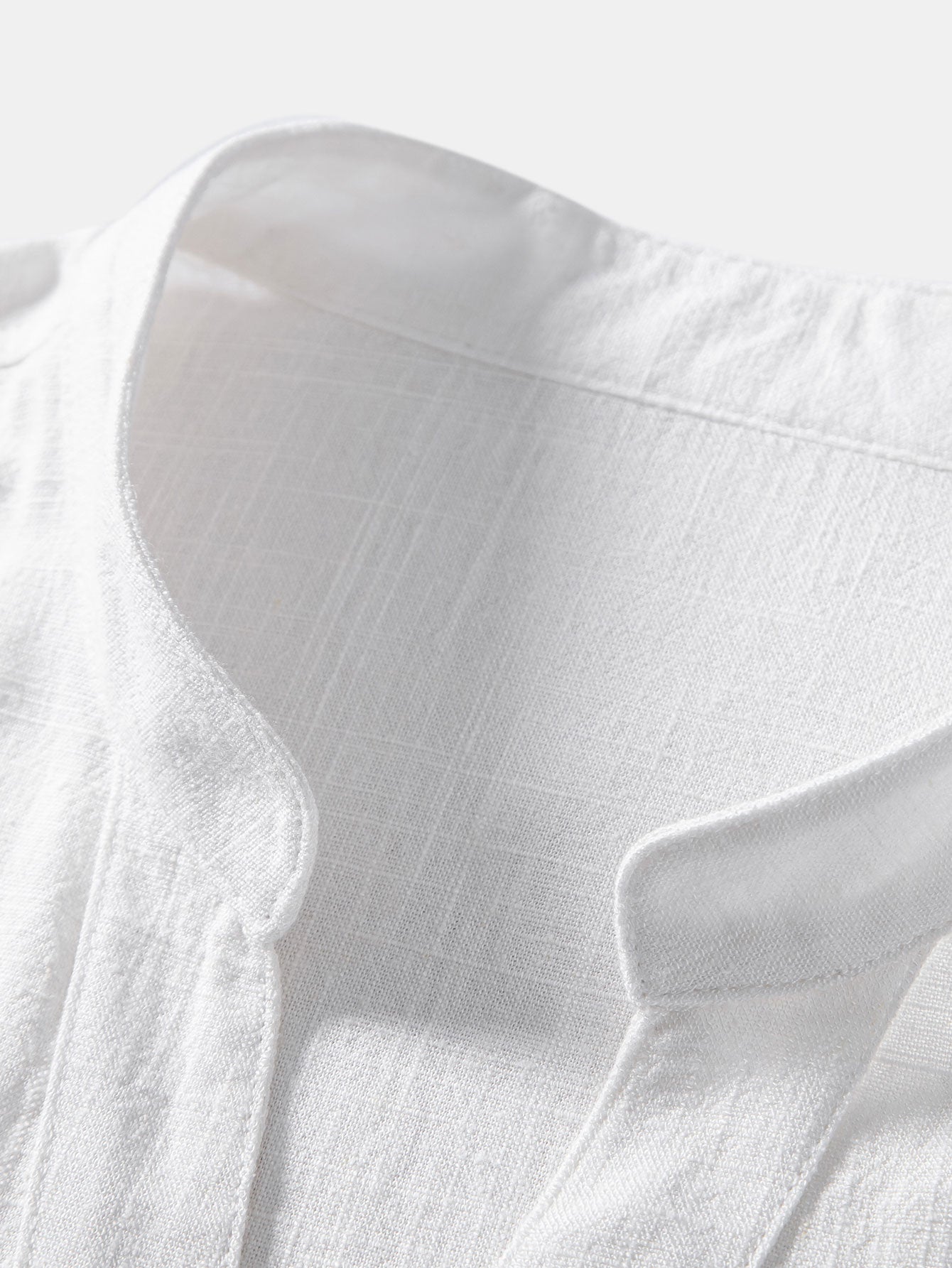 Camisa de manga corta V Neck de lino Rayon Blend