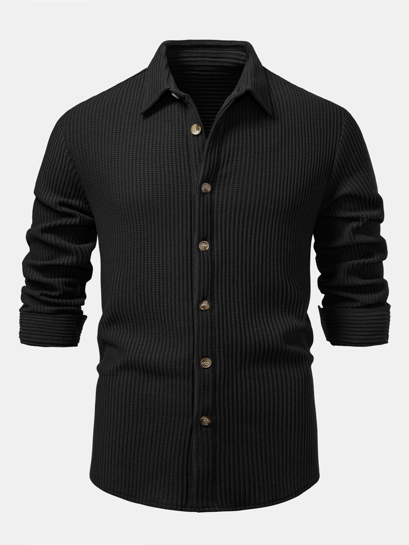 Camisa de manga larga Waffle Button Up