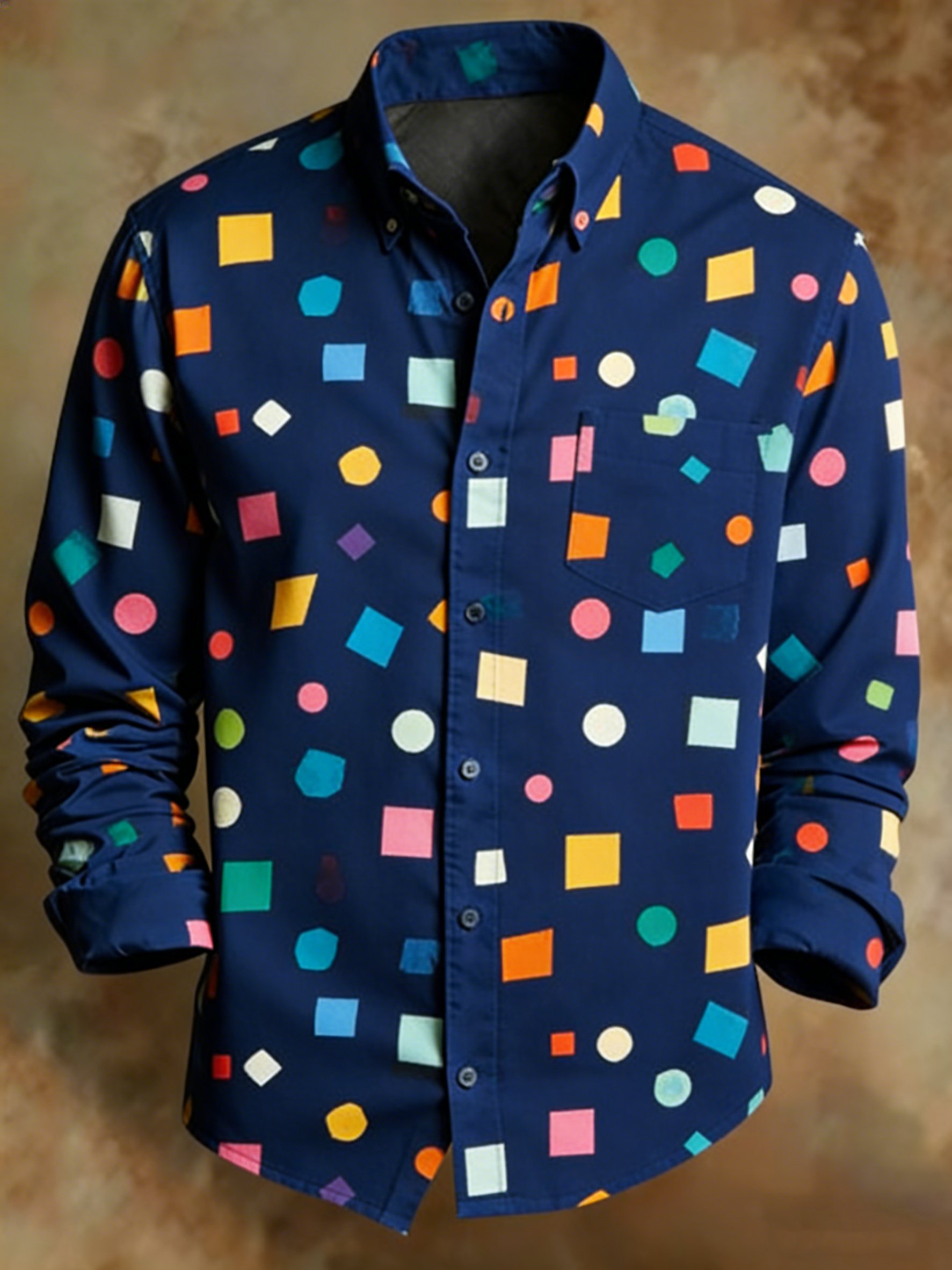 Retro Abstract Geometric Princamiseta para hombre