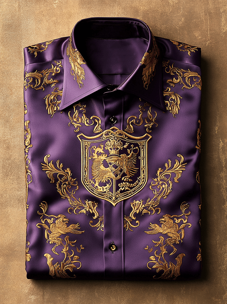 Camisa satén Luxe de manga corta para hombre