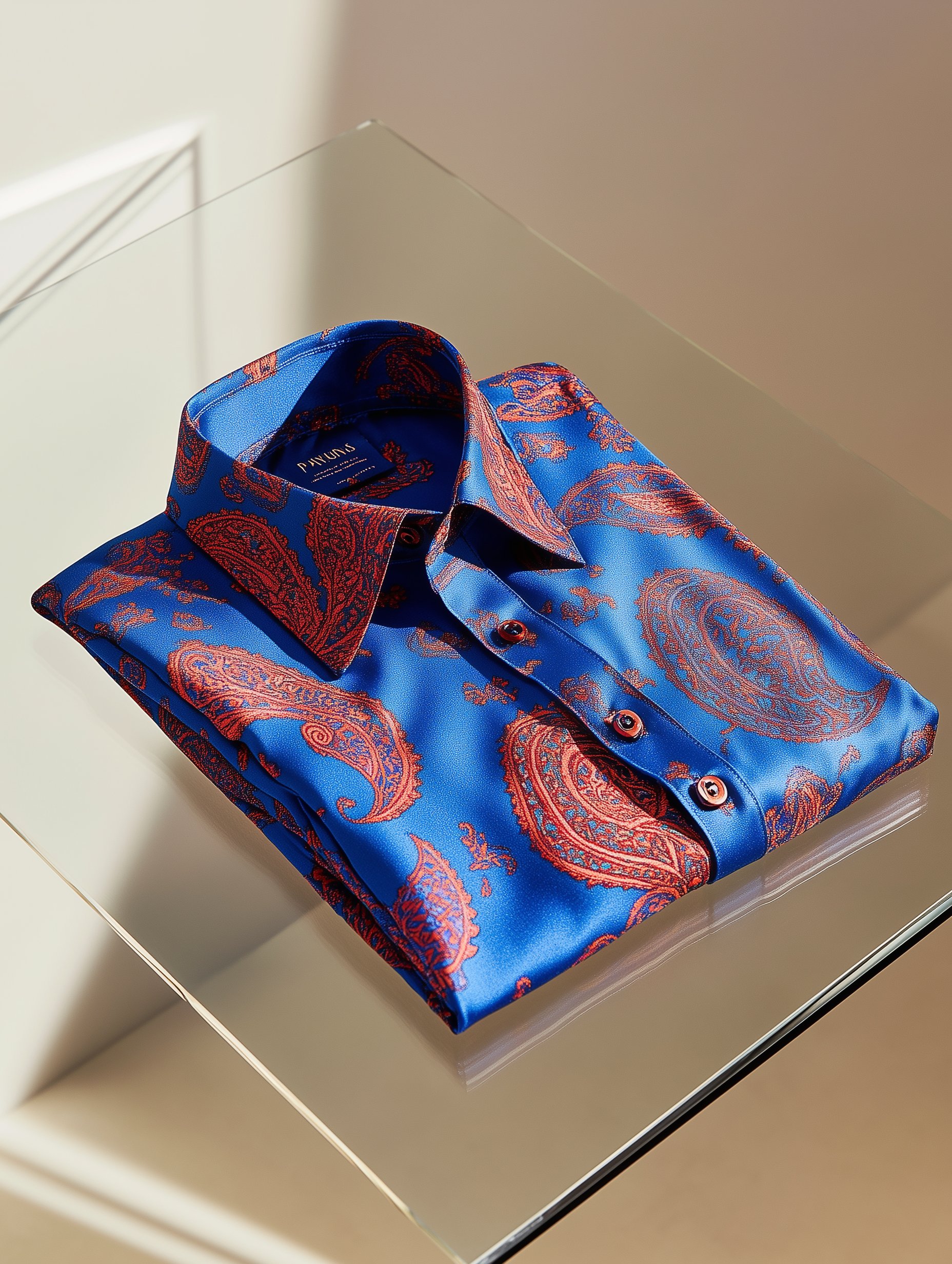Camisa ejecutivo casual Italy Paisley Old Money solapa de manga corta para hombre