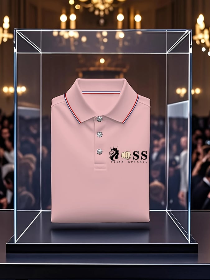 Camisa polo retro Letter Design estampado casual para hombre