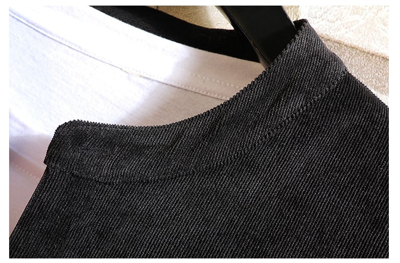 Camisa pana Middle Sleeve Thickened retro de color sólido para hombre