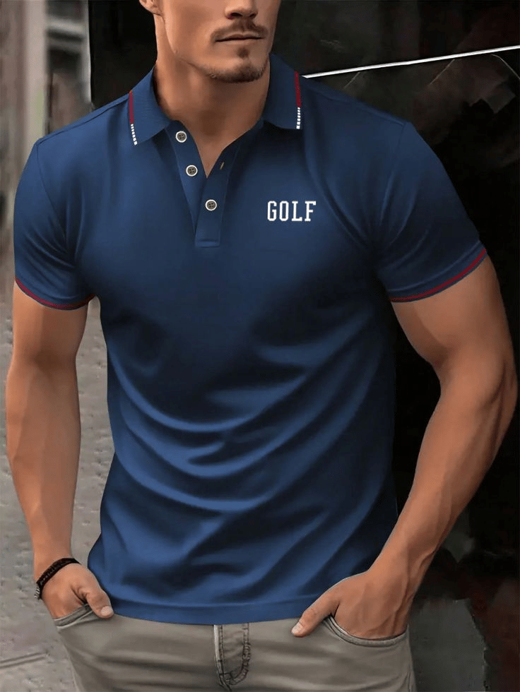 Camisa polo casual ejecutivo Button de manga corta para hombre