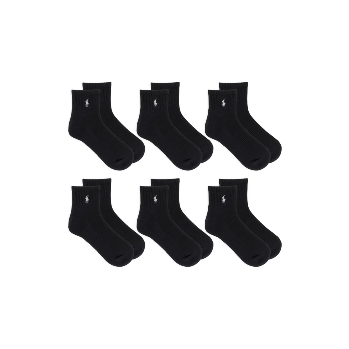 Ribbed Quarter Socks - 6 Pack - 1