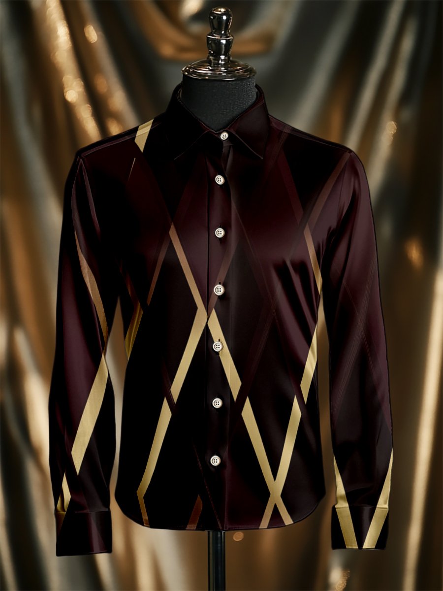 Camisa seda de lujo ejecutivo de manga larga para hombre