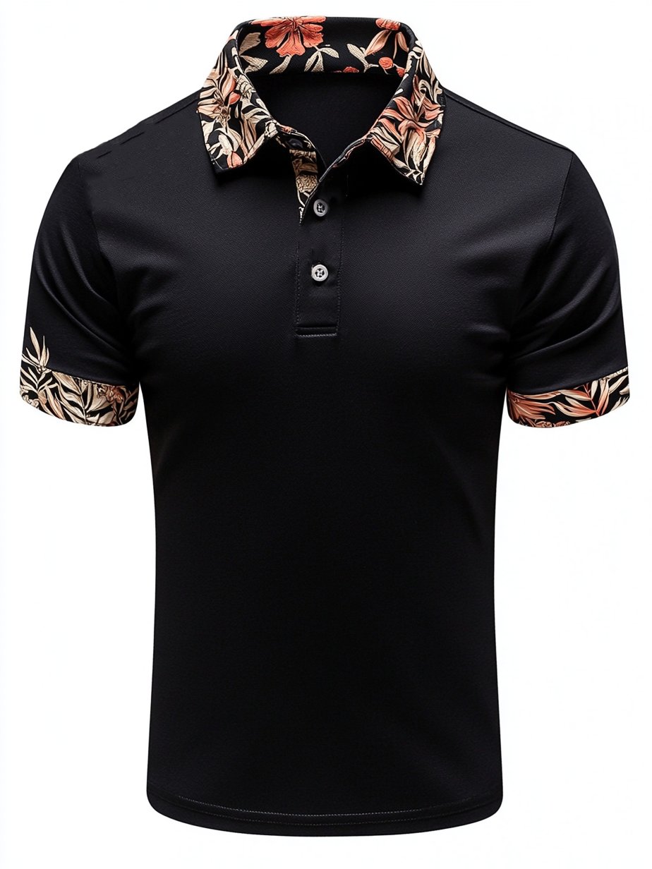 Camisa polo ejecutivo casual Button de manga corta para hombre