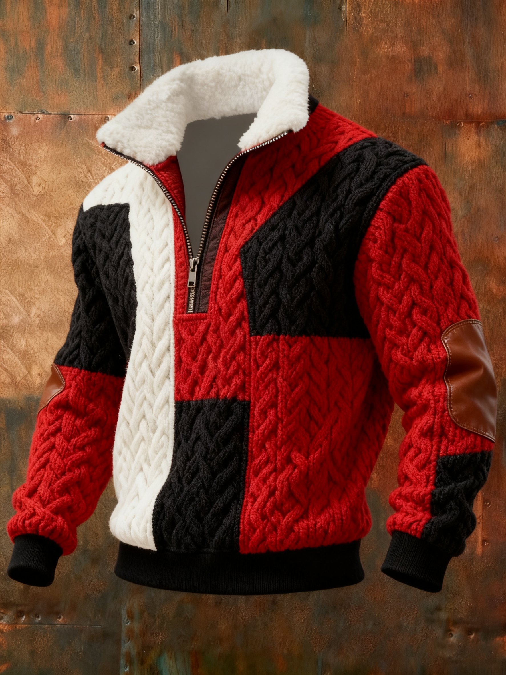 Sudadera Cable texturizado estampado casual para hombre
