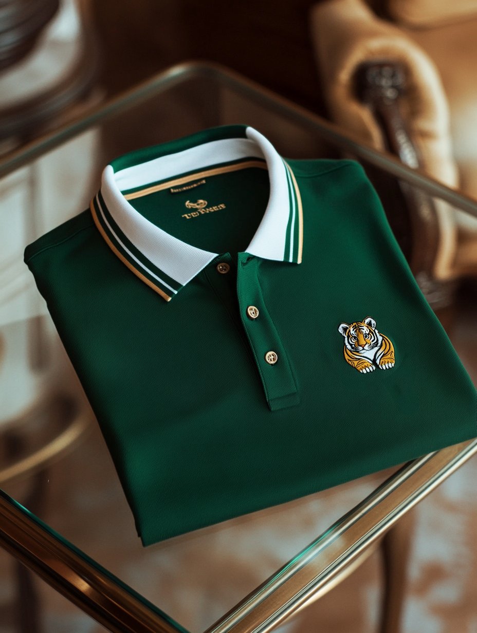 Camisa polo ejecutivo casual Cute Tiger Button de manga corta para hombre