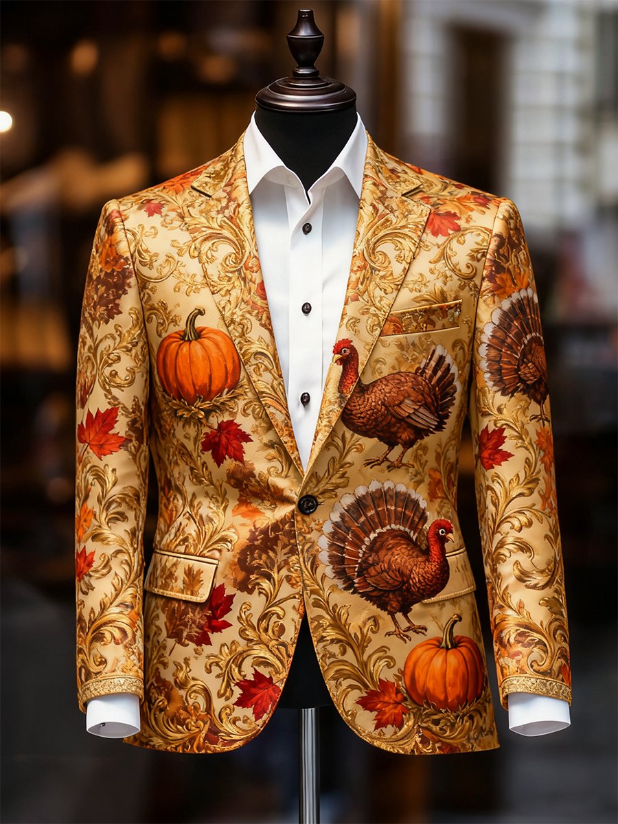 Ejecutivo casual Thanksgiving Day Suit Outerwear para hombre