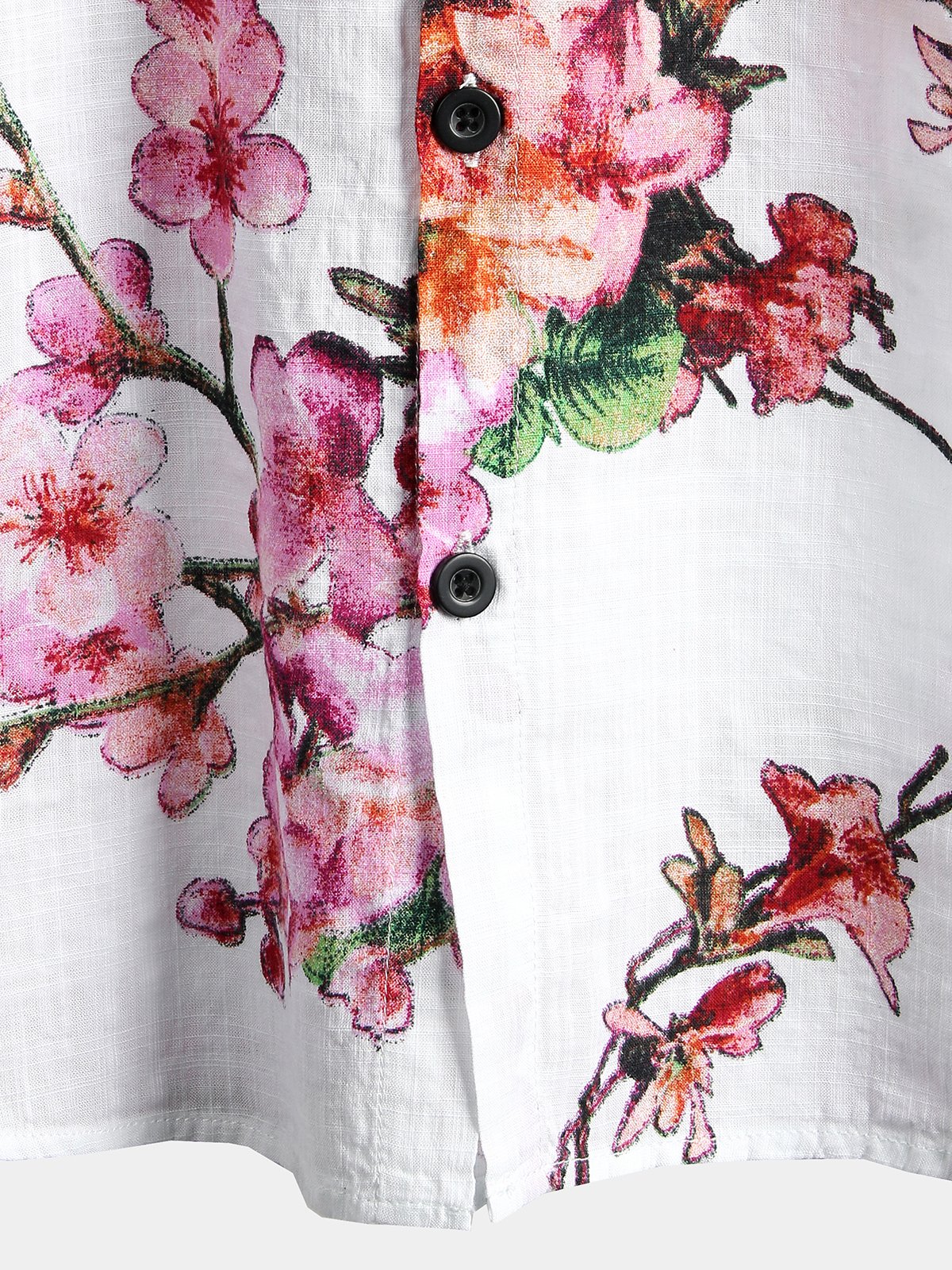 Camisa Flower estampado de algodón floral Hawaiian Button Up de manga corta para hombre