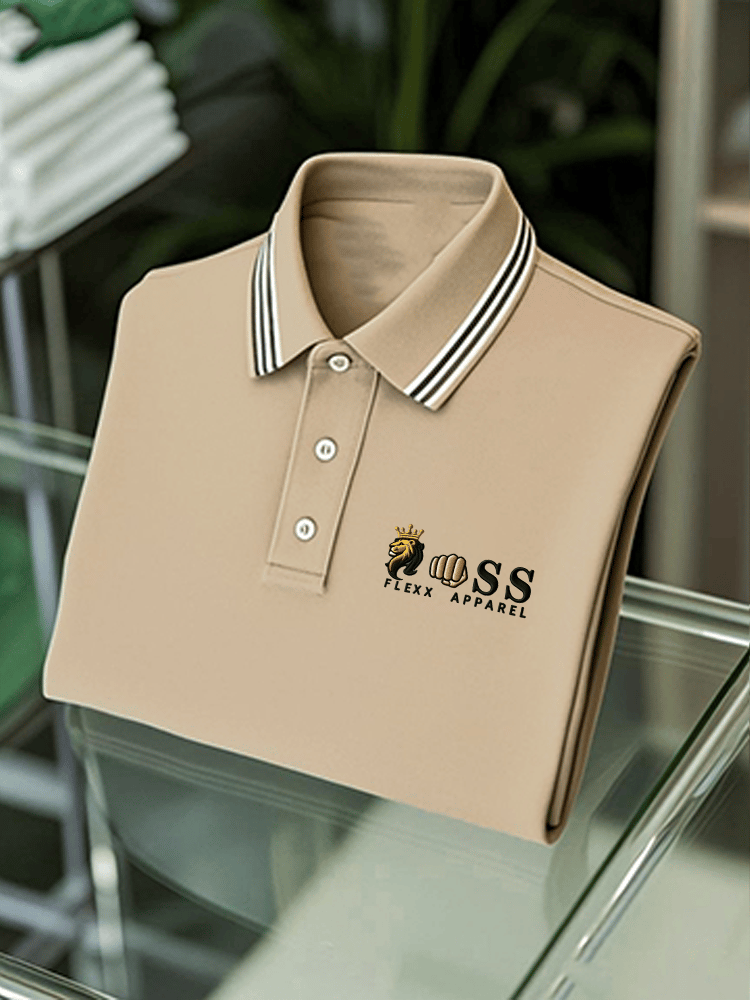 Camisa polo ejecutivo casual estampado de manga corta para hombre
