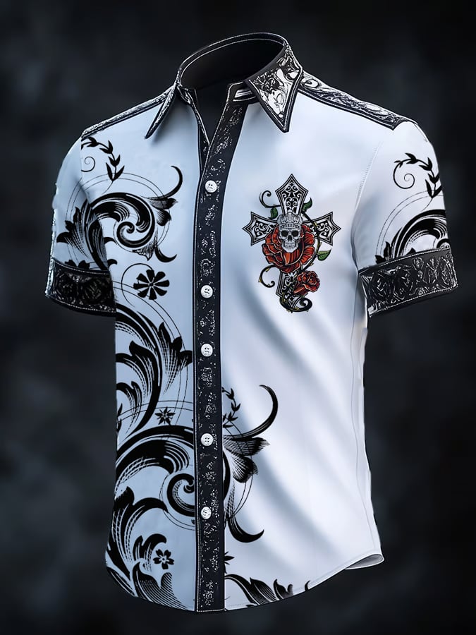 Camisa retro Gothic Dark para hombre
