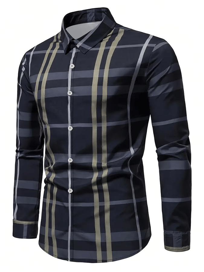 Camisa a cuadros ejecutivo casual para hombre
