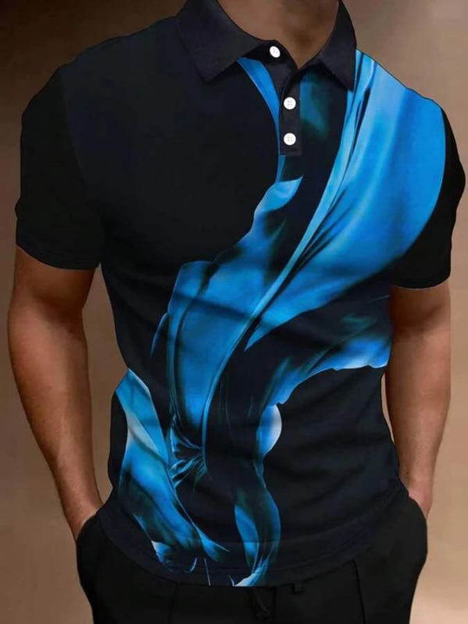 Camisa polo de moda casual estampado Short Leeved