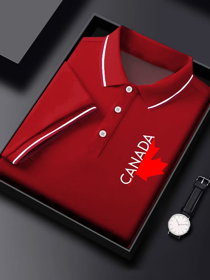 Casual Canadian Contrast Polo para hombre
