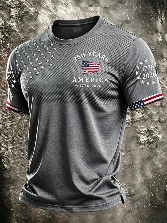 Camiseta retro Independence Day Patriot Crew Neck para hombre