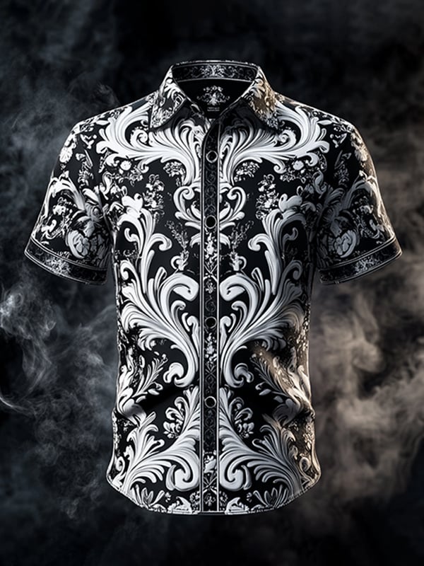 Camisa Dark Gothic Skull diseño de manga corta para hombre