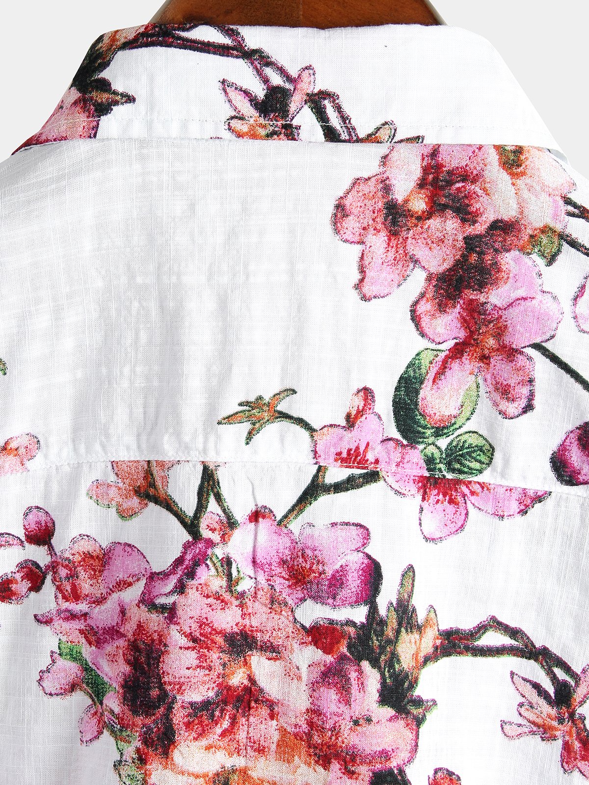 Camisa Flower estampado de algodón floral Hawaiian Button Up de manga corta para hombre