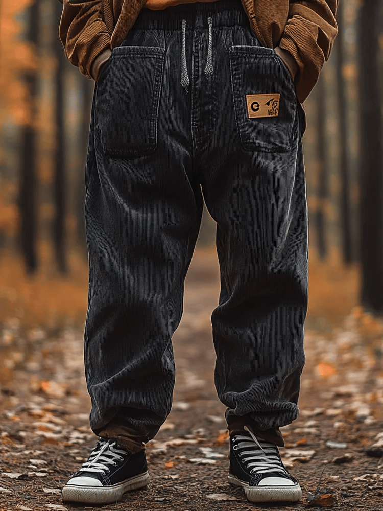Pantalón vintage tejido tipo waffleted para exterior Multi-bolsillo Cargo Trousers para hombre