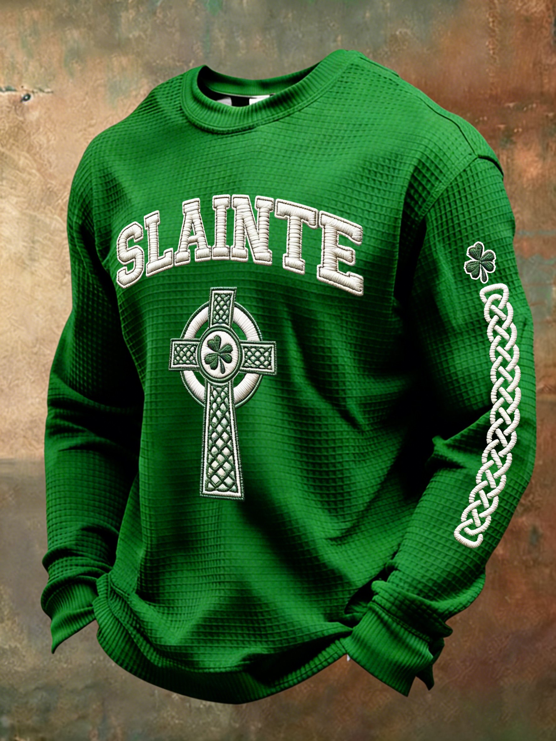 St. Patrick's Day Shamrock estampado casual Top para hombre