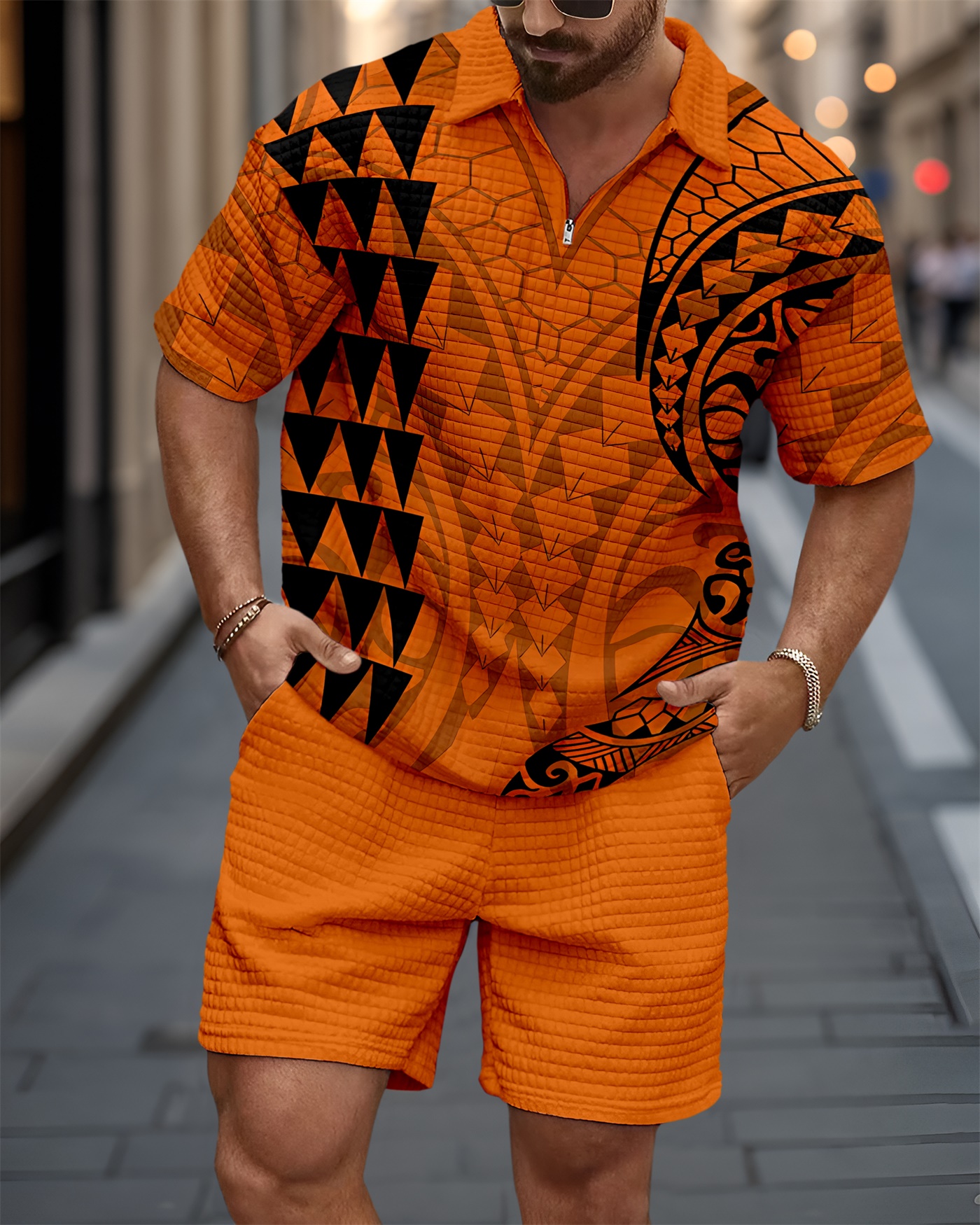 Camisa polo Waffle Texture Summer Set 125 para hombre