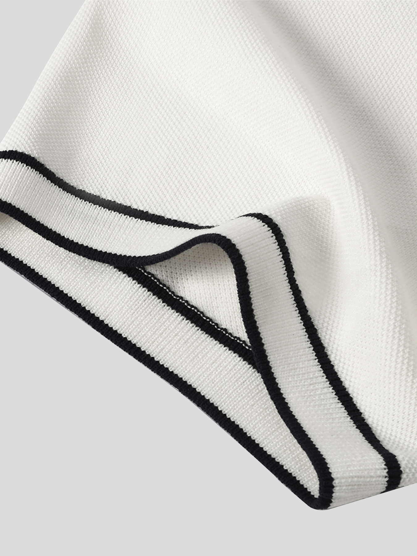 Gentletejido Contrast Color de manga corta Zip tejidoted Polo