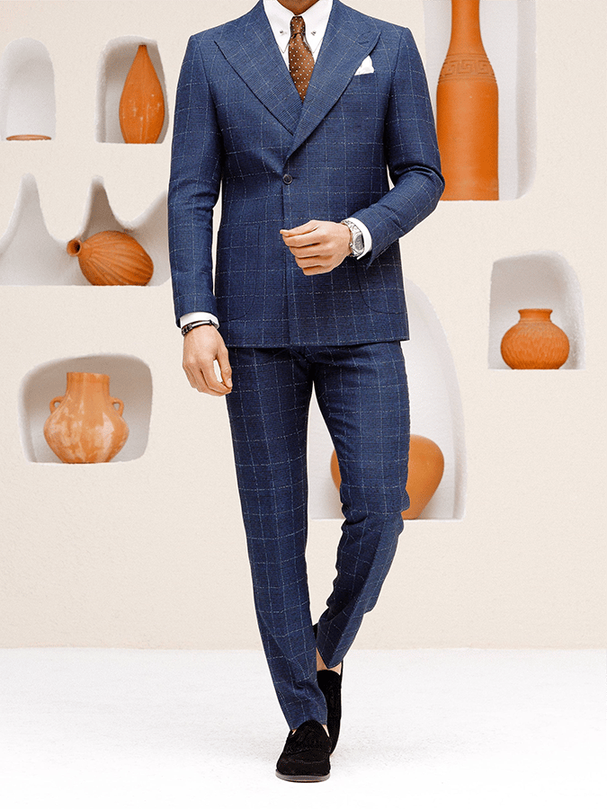 Chaqueta retro Single Breasted a cuadros Gentleman ejecutivo Suit para hombre