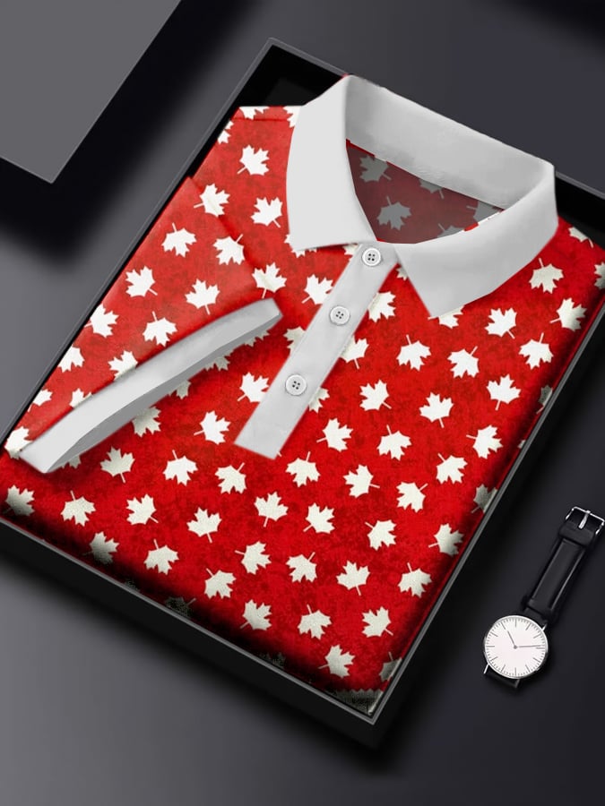 Casual Canadian Contrast Polo para hombre