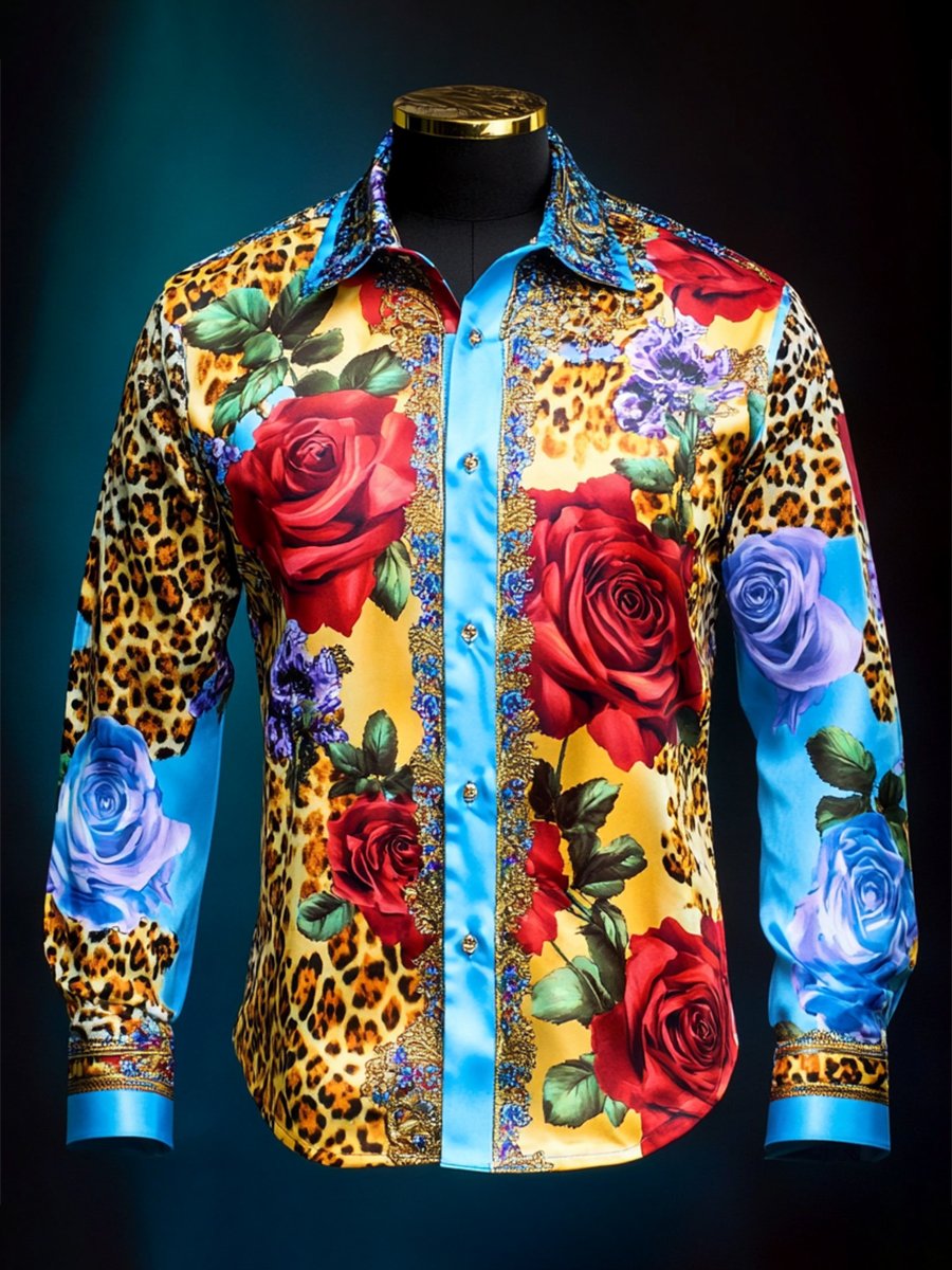 Camisa Luxe satén de manga larga para hombre