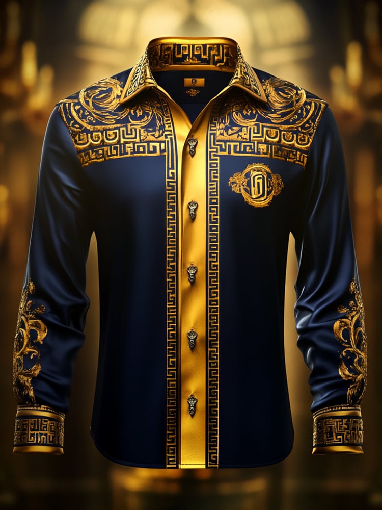 Camisa satén Luxe de manga larga con botones para hombre