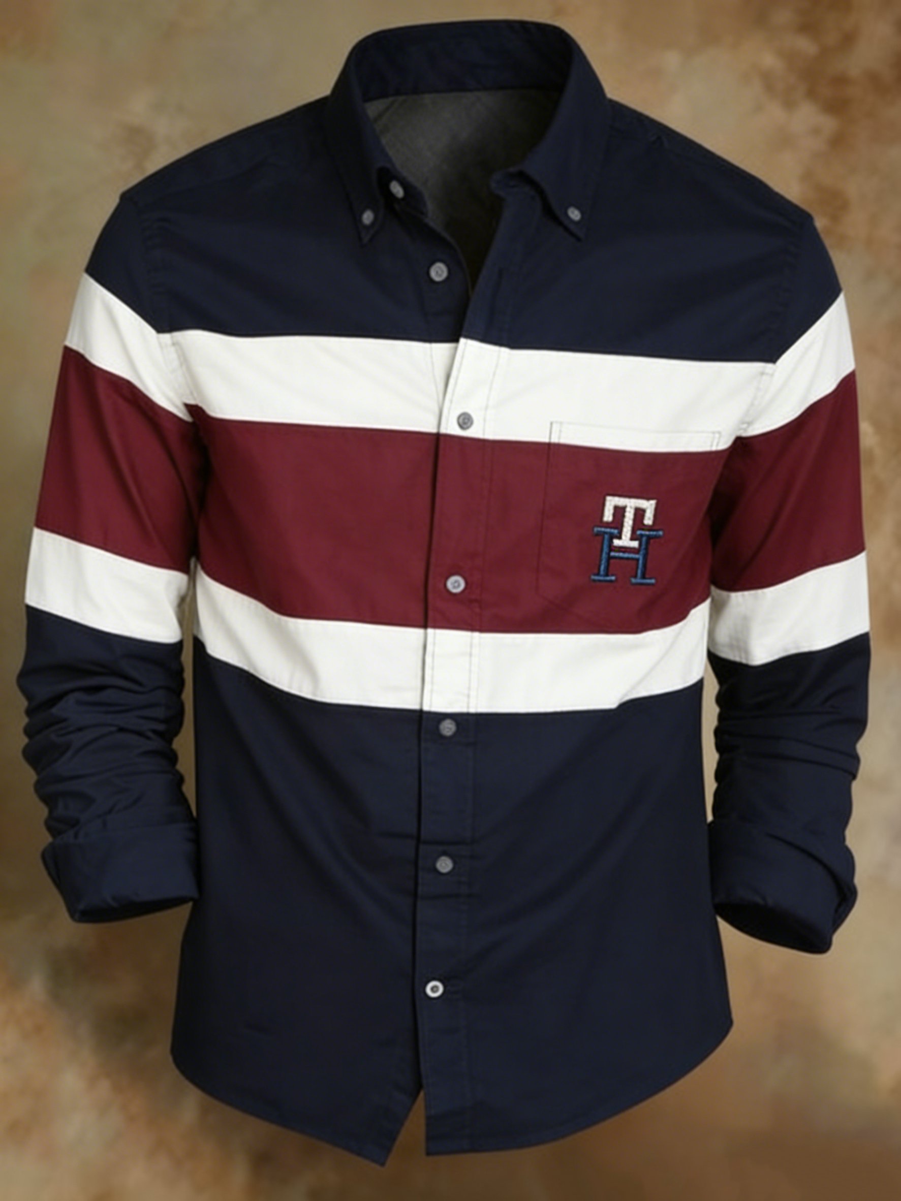 Retro a rayas diseño Princamiseta para hombre