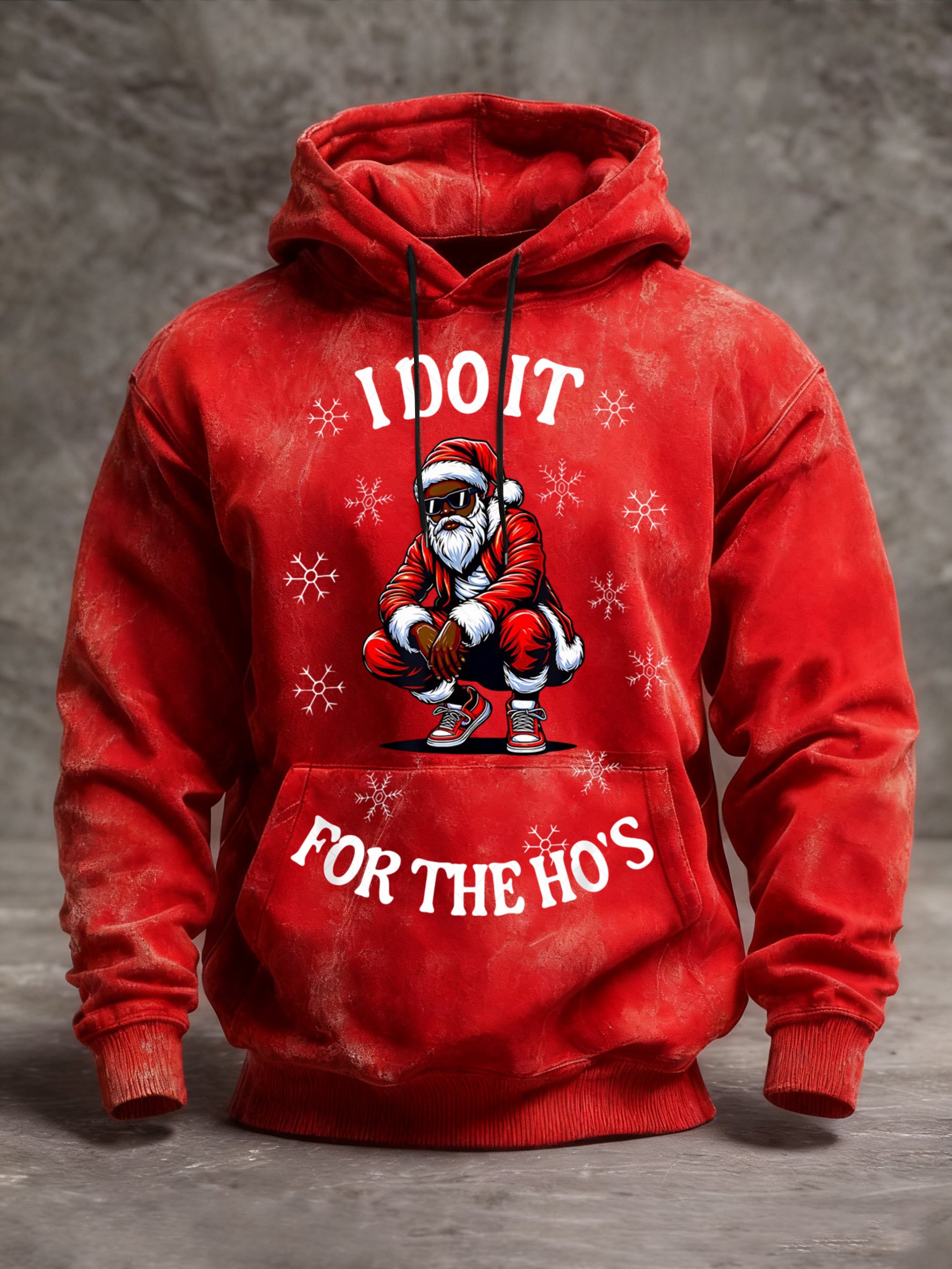 Sudadera African American Christmas estampado cuello redondo Hooded para hombre