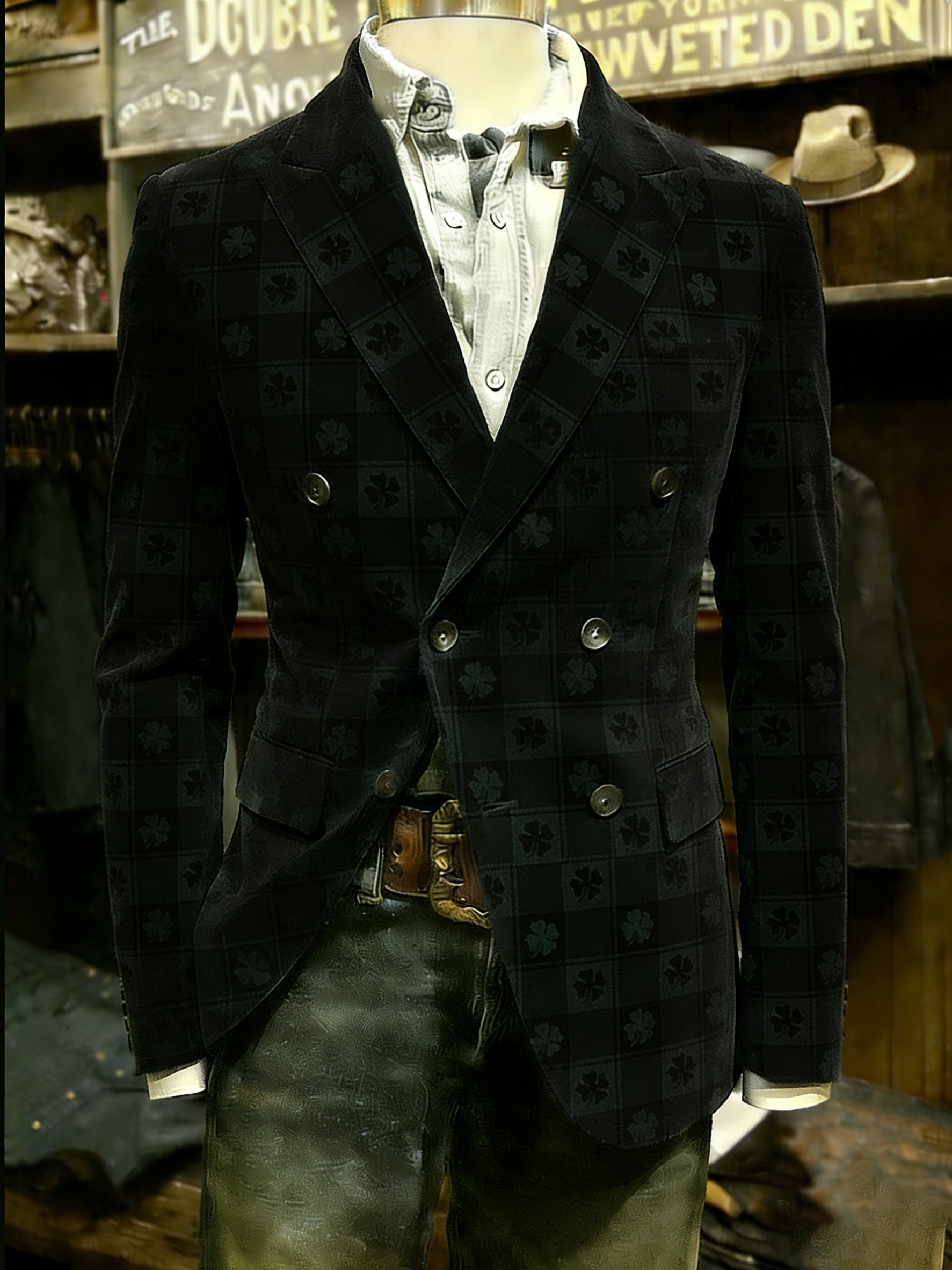 Abrigo St.Patrick's Day camisa gráfico estampados vintage saco with Graffiti para hombre