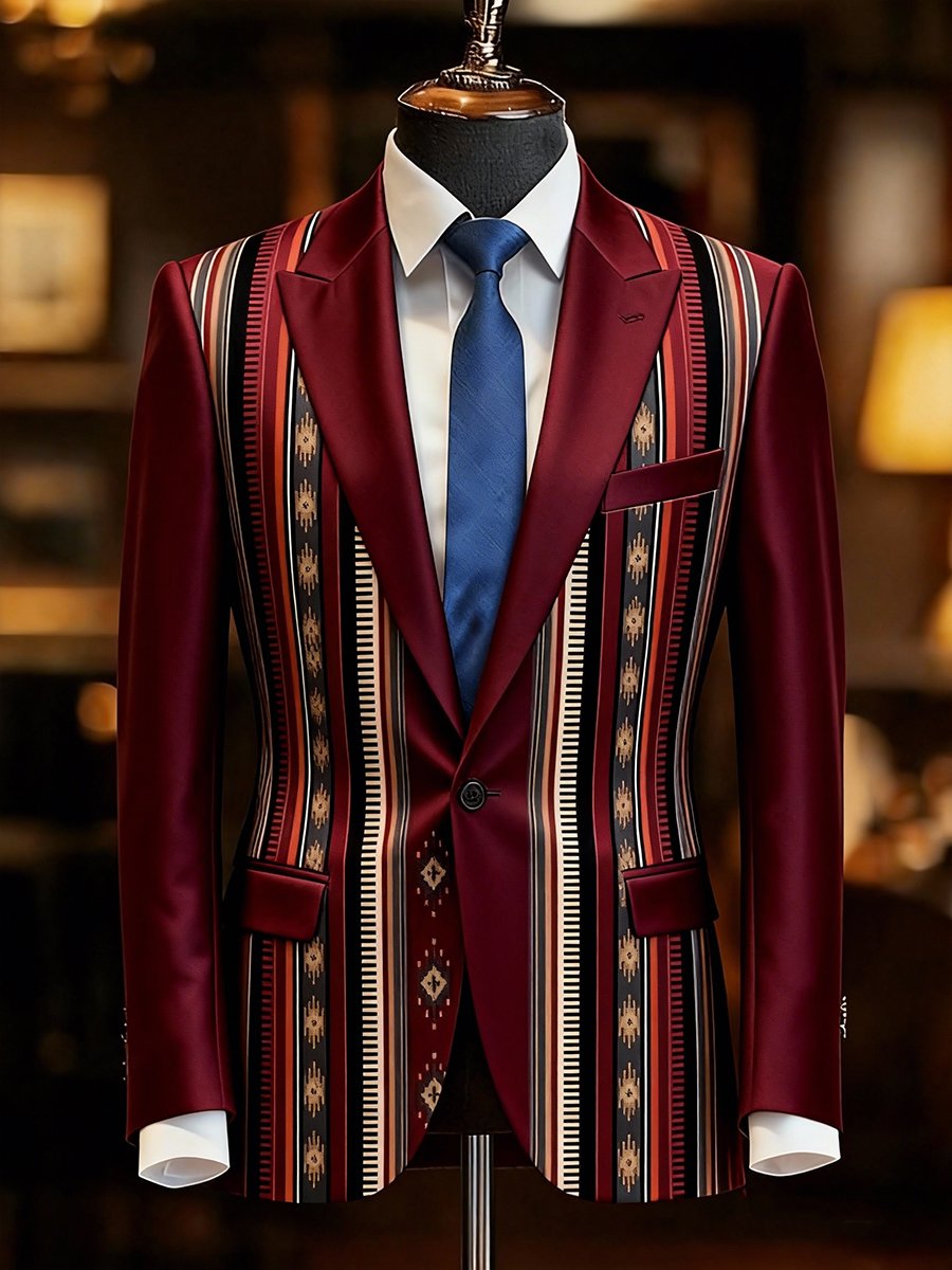 Chaqueta ejecutivo casual a rayas Suit para hombre