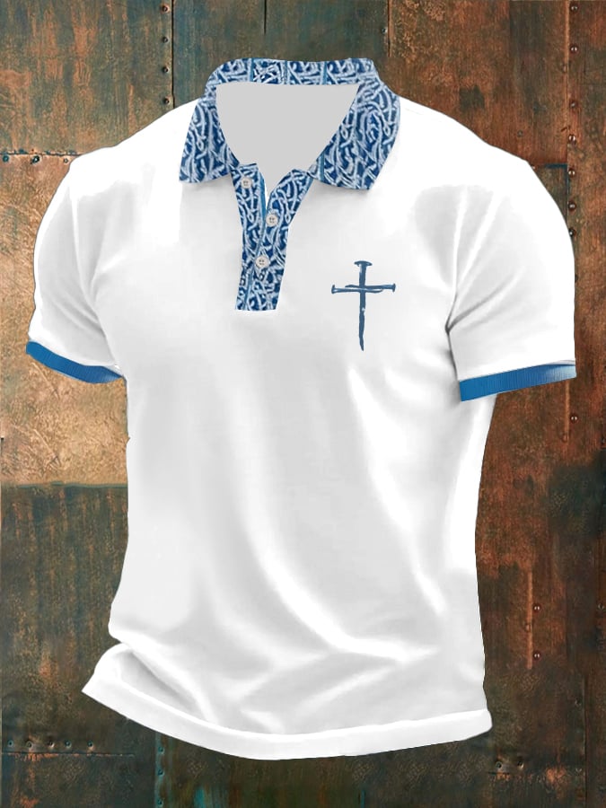 Camisa polo Faith estampado Button Design para hombre