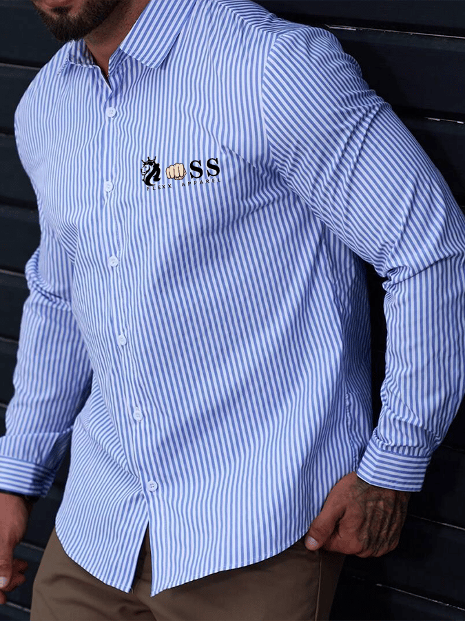 Camisa a rayas ejecutivo casual para hombre