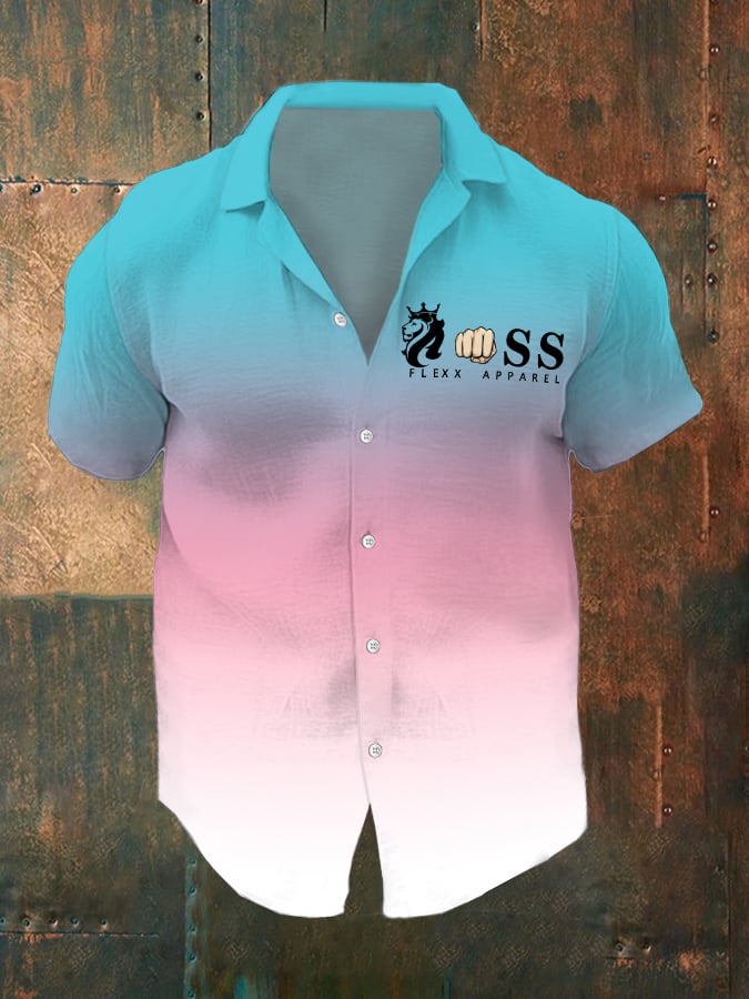 Camisa degradado ejecutivo casual para hombre