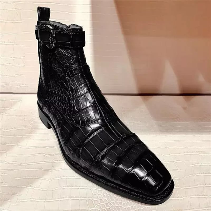 Botas de color sólido clásico de moda diseño Buckle Ankle