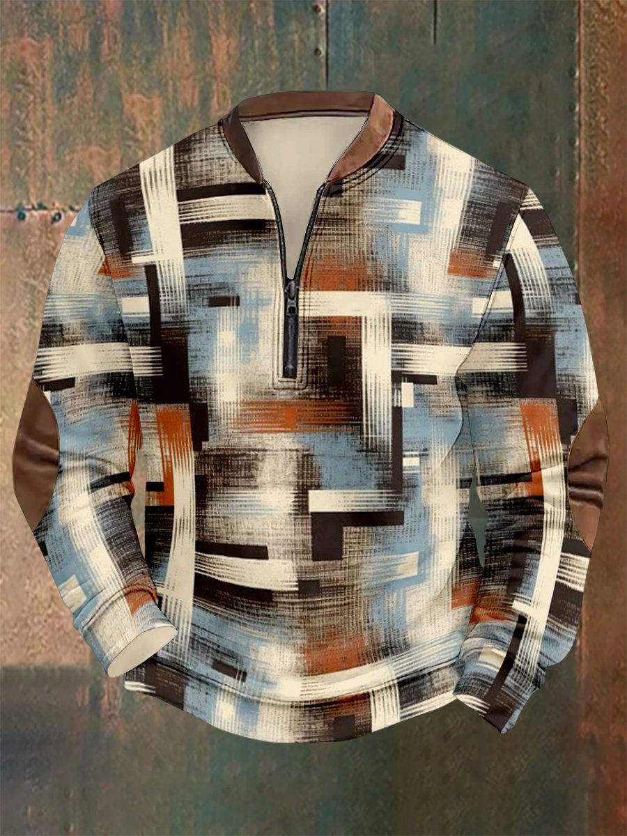 Sudadera vintage geométrico Style estampado para hombre