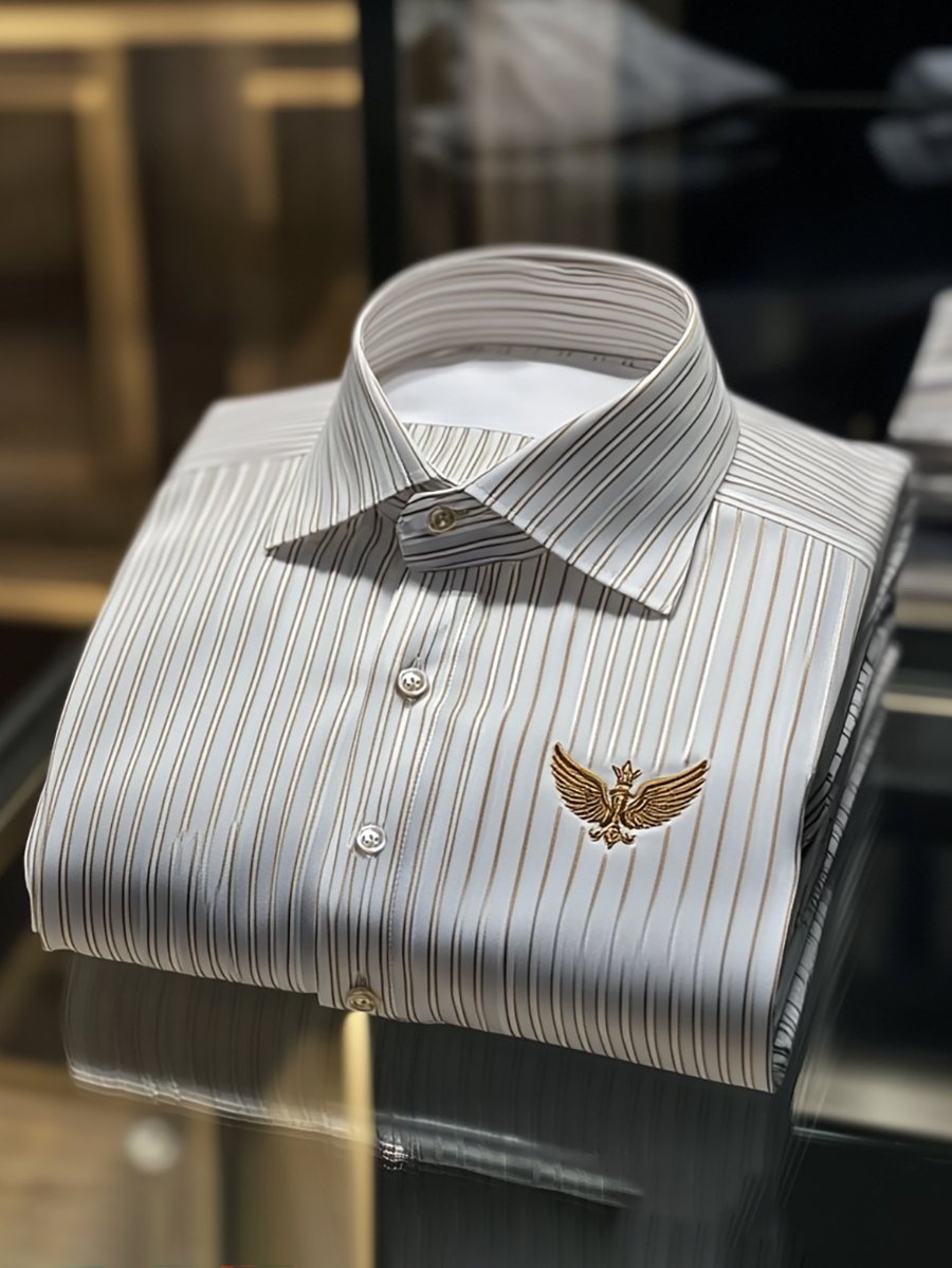 Camisa para exterior casual rayas de manga larga para hombre
