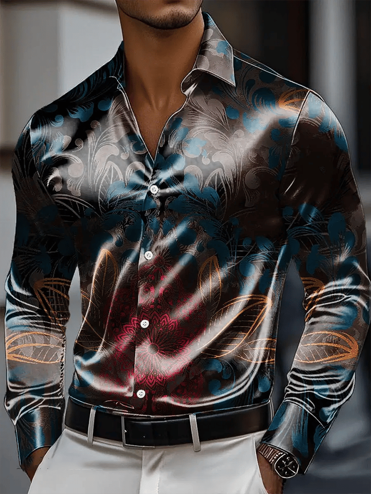 Camisa vintage de manga larga para hombre