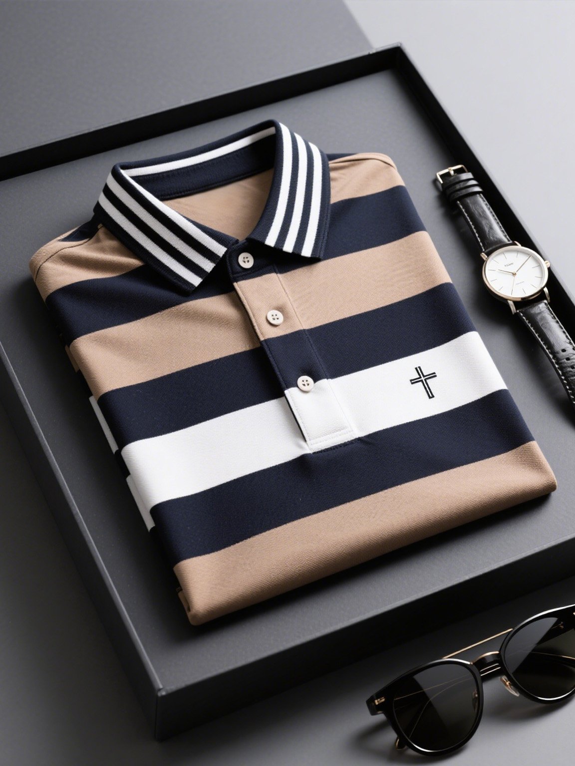 Camisa polo ejecutivo casual Button de manga corta para hombre